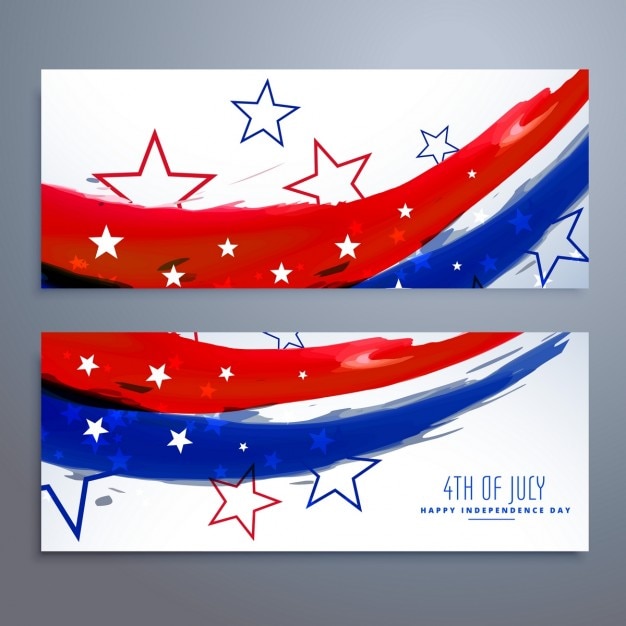 Vector gratuito colección de banners del día de la independencia americana