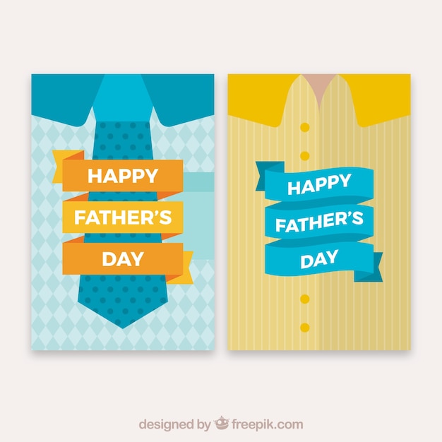 Vector gratuito colección de banners de día del padre con ropa diferente