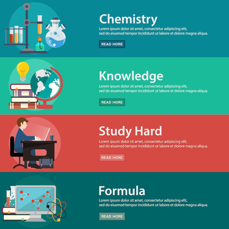 Vector gratuito colección de banners de educación