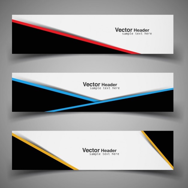 Vector gratuito colección de banners de formas abstractas