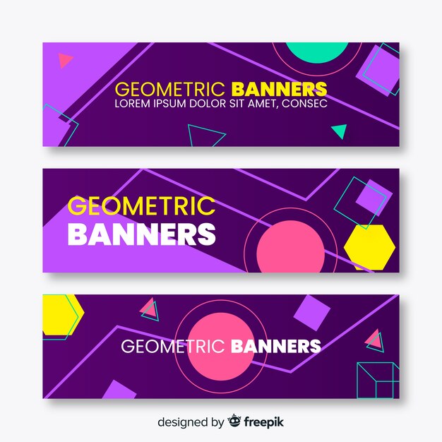 Colección de banners geométricos abstractos