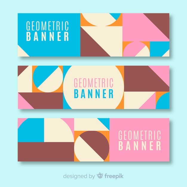 Vector gratuito colección de banners geométricos