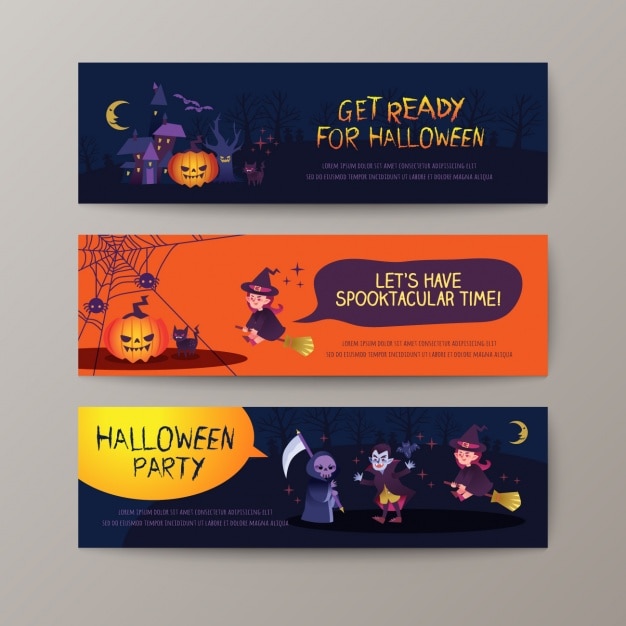 Colección de banners de halloween