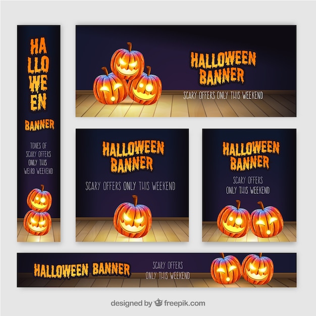 Colección de banners de halloween