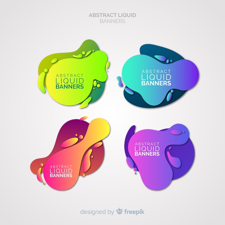Vector gratuito colección de banners líquidos abstractos