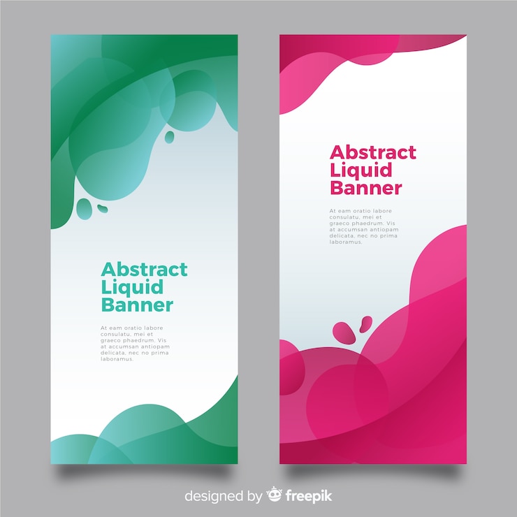 Vector gratuito colección de banners líquidos abstractos