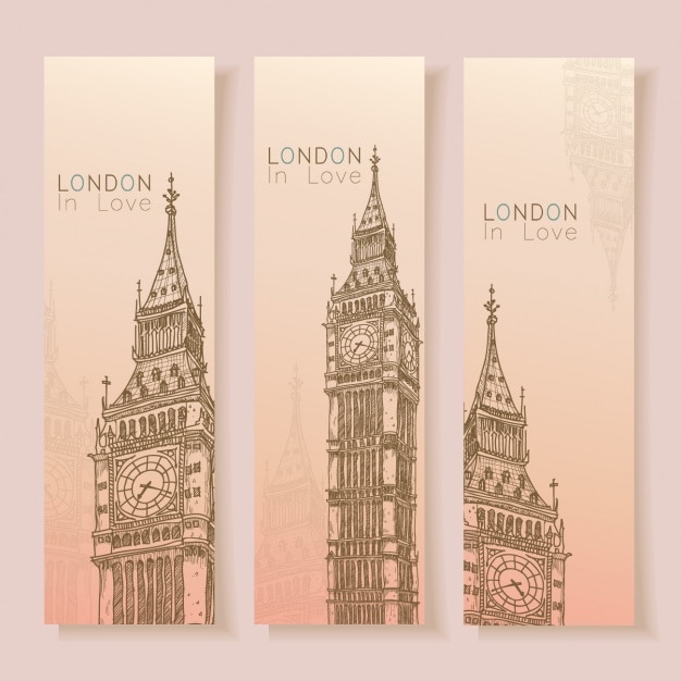 Vector gratuito colección de banners de londres