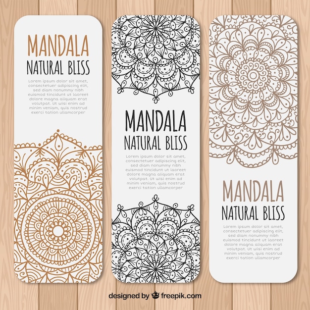 Vector gratuito colección de banners de mandala