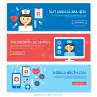 Vector gratuito colección de banners médicos