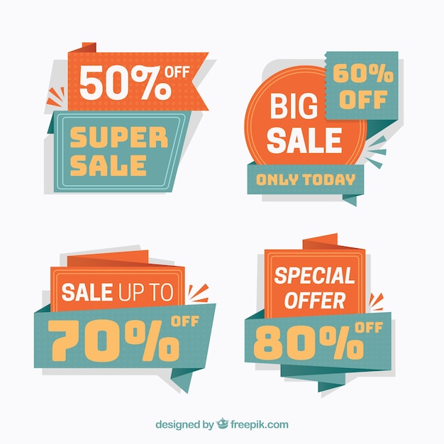 Colección de banners planos de venta