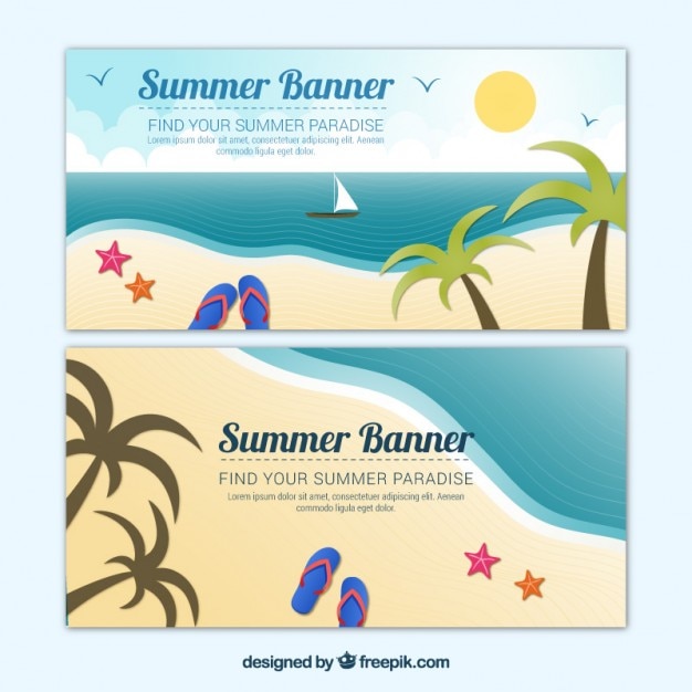 Vector gratuito colección de banners de playa