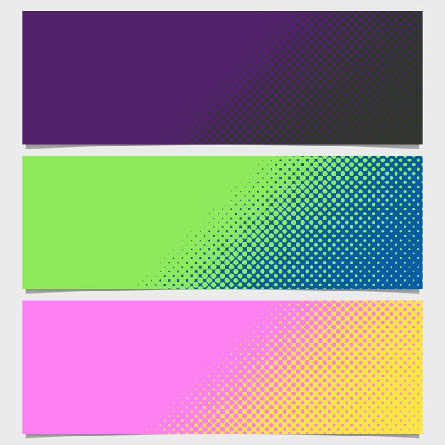 colección de banners con puntos multicolor