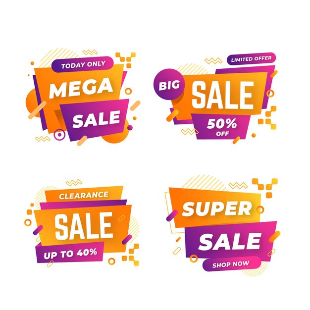 Colección de banners de rebajas abstractas