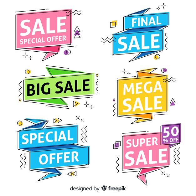 Colección de banners de rebajas memphis