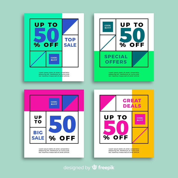 Vector gratuito colección de banners de rebajas de moda para redes sociales