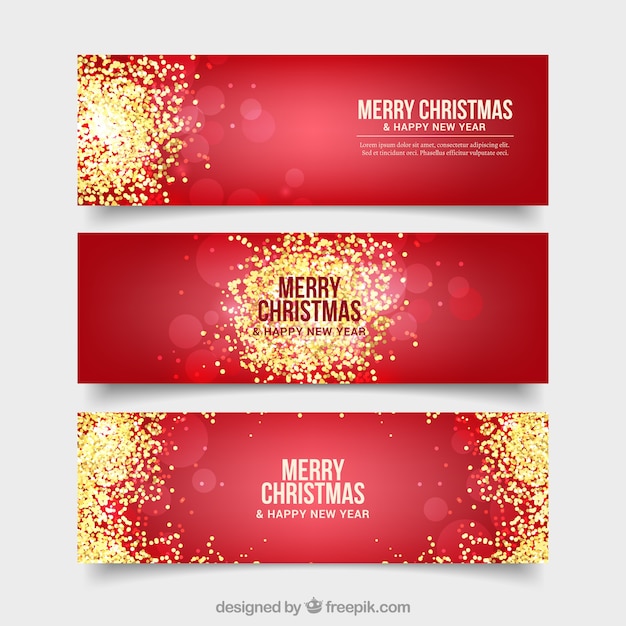 Colección de banners rojos de navidad