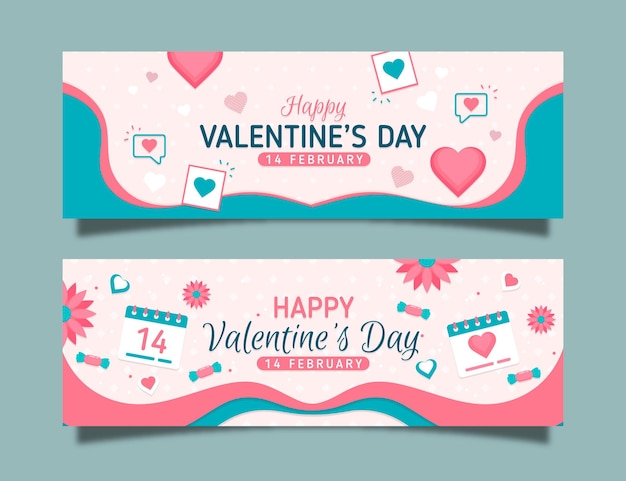 Colección de banners de san valentín