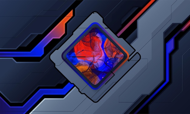 Colección de banners de tecnología moderna en estilo cyberpunk Cuadros de texto de ciencia ficción abstractos con efecto de falla Insignias futuristas de alta tecnología Conjunto de fondo colorido con falla Ilustración vectorial