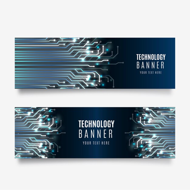 Colección de banners de tecnología