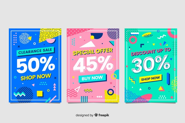 Colección de banners de ventas de memphis