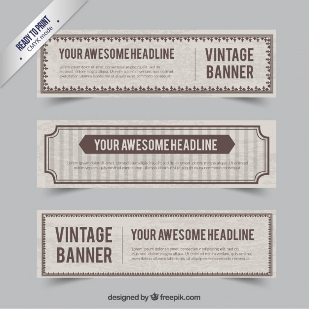 Vector gratuito colección de banners vintage