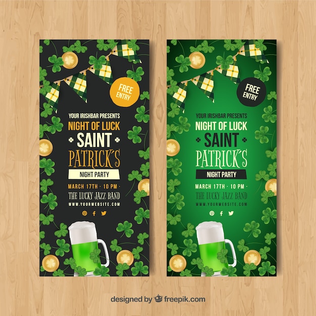 Colección de banners web del día de san patricio