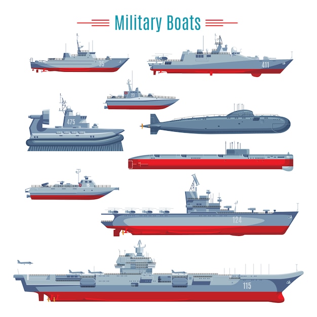 Colección de barcos militares