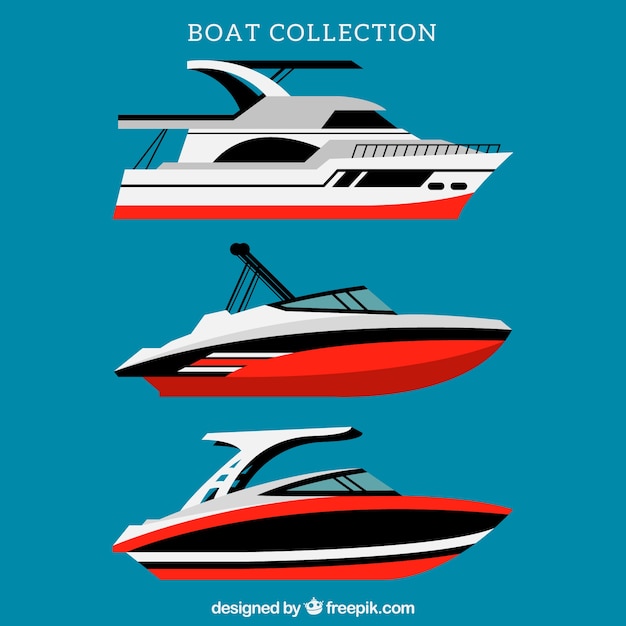 Vector gratuito colección de barcos rojos