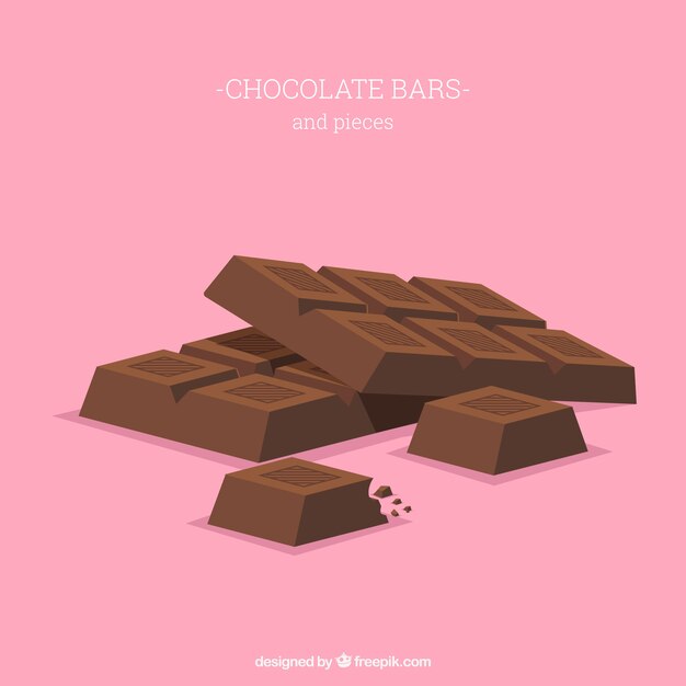 Colección de barras de chocolate deliciosas