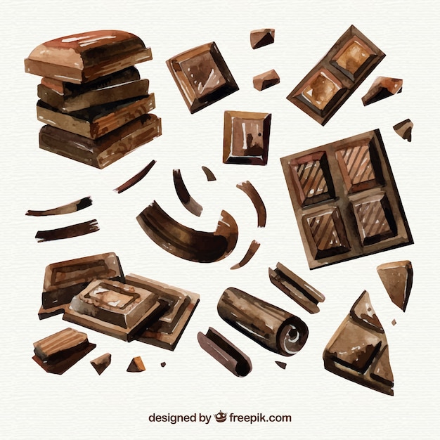 Vector gratuito colección de barras de chocolate dibujadas a mano