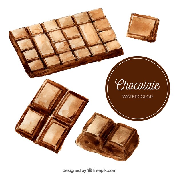 Colección de barras de chocolate dibujadas a mano