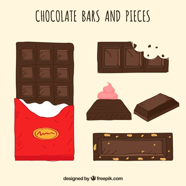 Colección de barras de chocolate