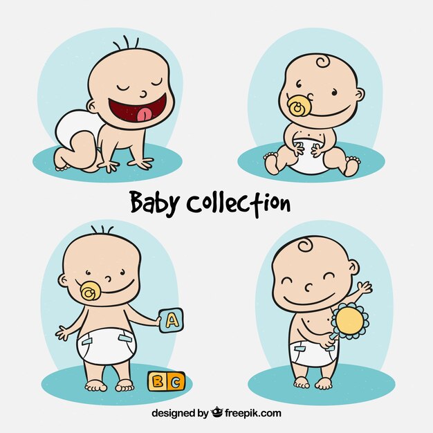 Colección de bebés en estilo hecho a mano