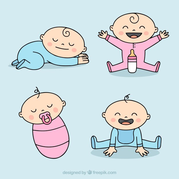 Colección de bebés en estilo hecho a mano
