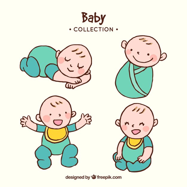 Colección de bebés en estilo hecho a mano