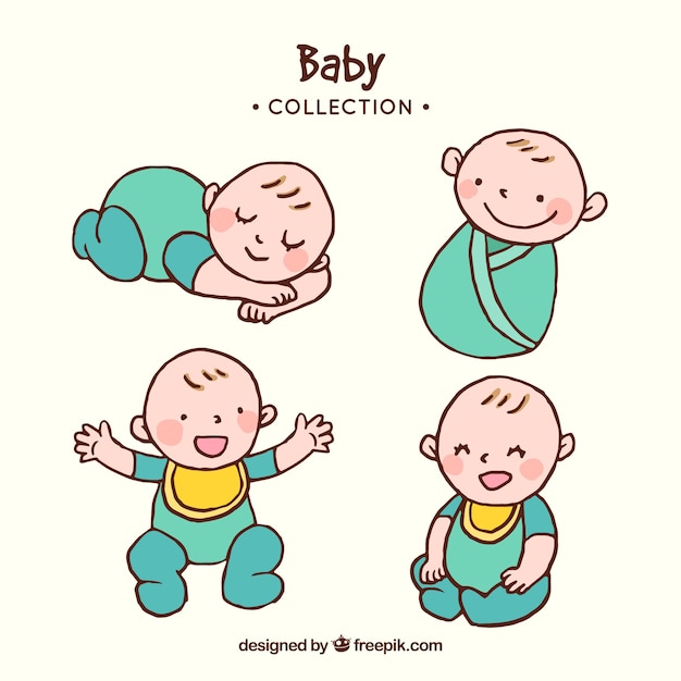 Colección de bebés en estilo hecho a mano