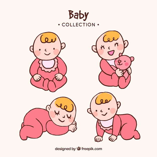 Colección de bebés en estilo hecho a mano