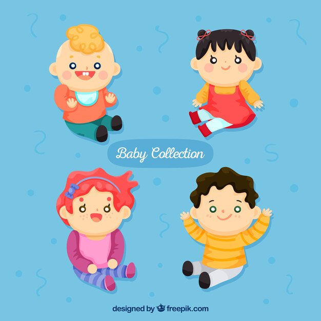 Colección de bebés en estilo hecho a mano