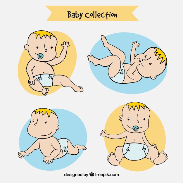 Colección de bebés en estilo hecho a mano