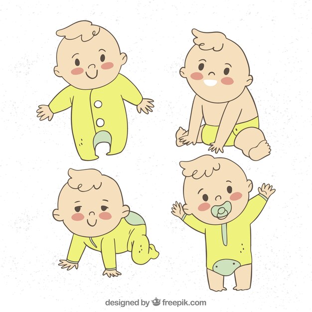 Colección de bebés en estilo hecho a mano