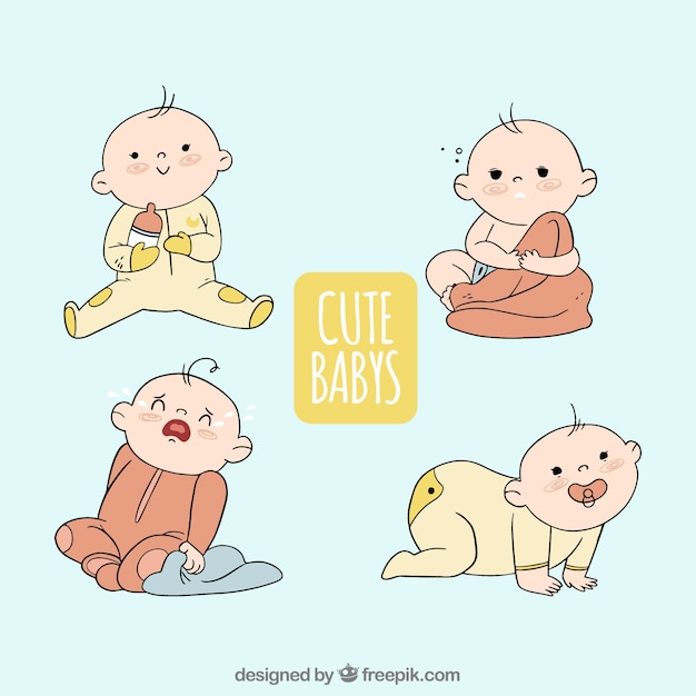 Colección de bebés en estilo hecho a mano