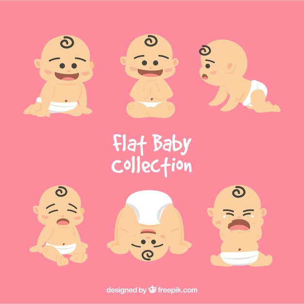 Colección de bebés en estilo plano