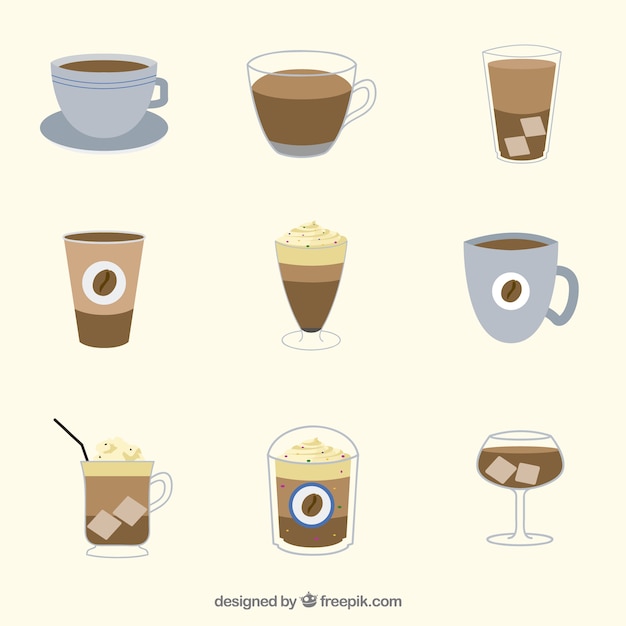 Colección de bebidas de café