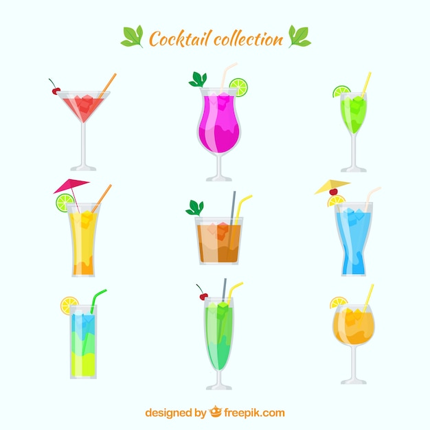 Colección de bebidas exóticas 