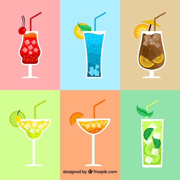 Vector gratuito colección de bebidas exóticas