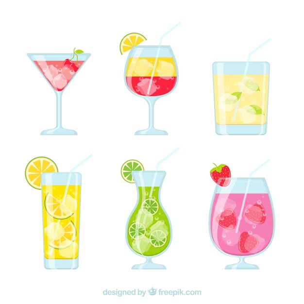 Vector gratuito colección de bebidas veraniegas