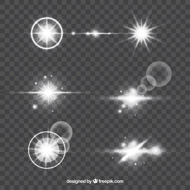 Vector gratuito colección de bengalas de lente blancas