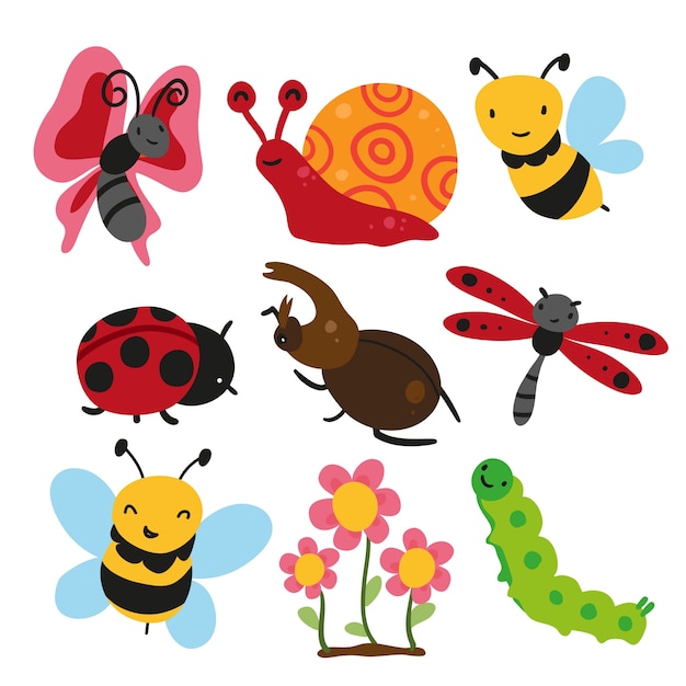 colección de bichos, diseño de vectores de insectos