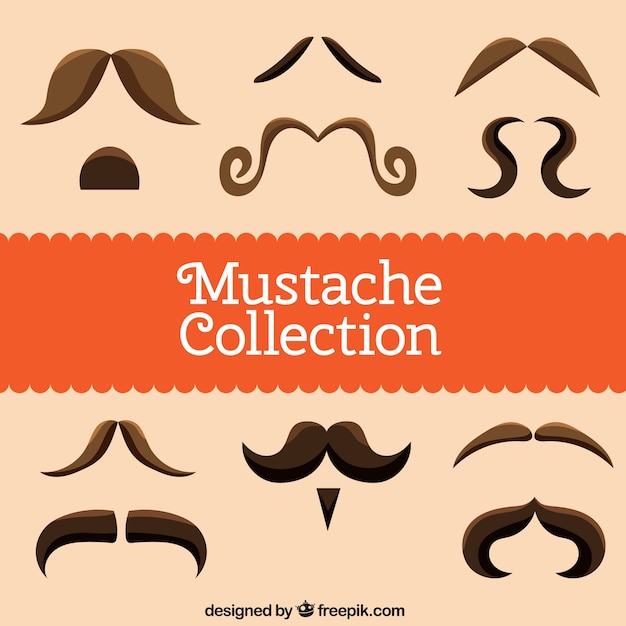 Vector gratuito colección de bigotes divertidos