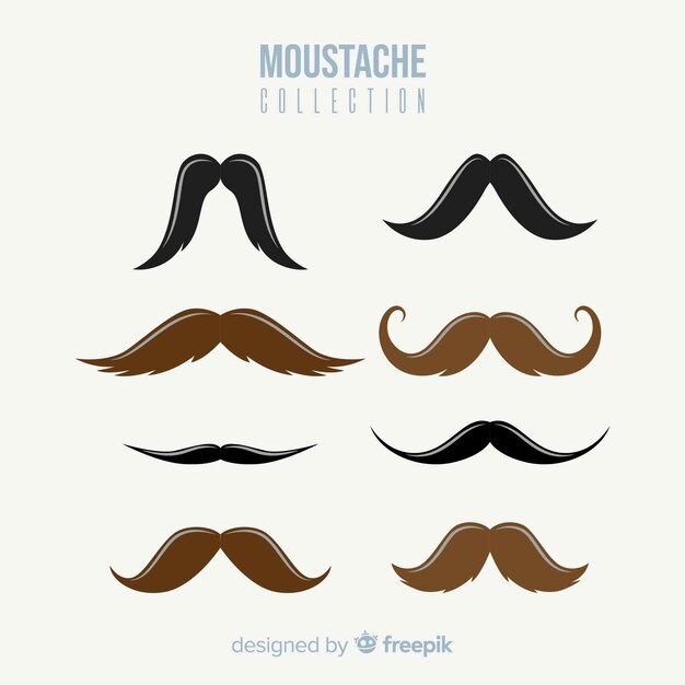 Colección bigotes morenos largos